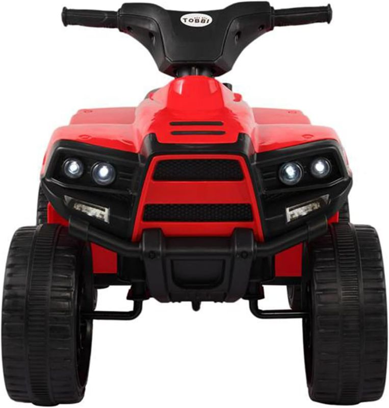 Photo 3 of TOBBI Ride on ATV Four Wheeler for Kids1-3,Electric 4 Wheeler ATV Quad Ride OnCar Toy with LED Headlights,Horn, Speedlndicator, Red
