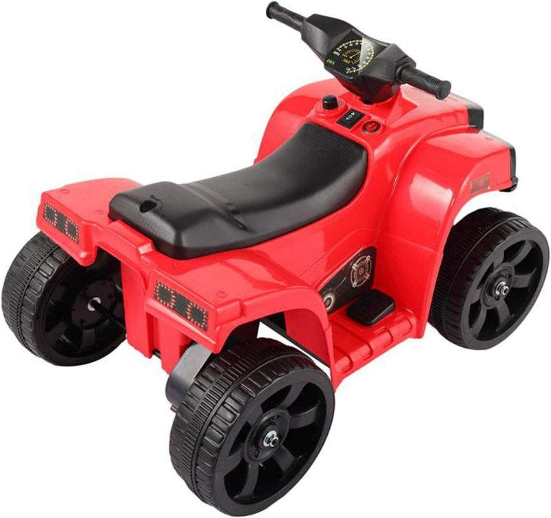 Photo 2 of TOBBI Ride on ATV Four Wheeler for Kids1-3,Electric 4 Wheeler ATV Quad Ride OnCar Toy with LED Headlights,Horn, Speedlndicator, Red
