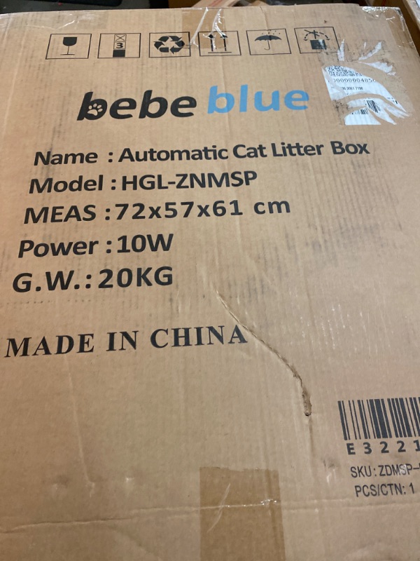 Photo 7 of Bebeblue Self Cleaning Cat Litter Box, Automatic Cat Litter Box, No Scooping Odor Removal Health Monitoring Quiet Extra Large Space for Cats Free Cat Bed
