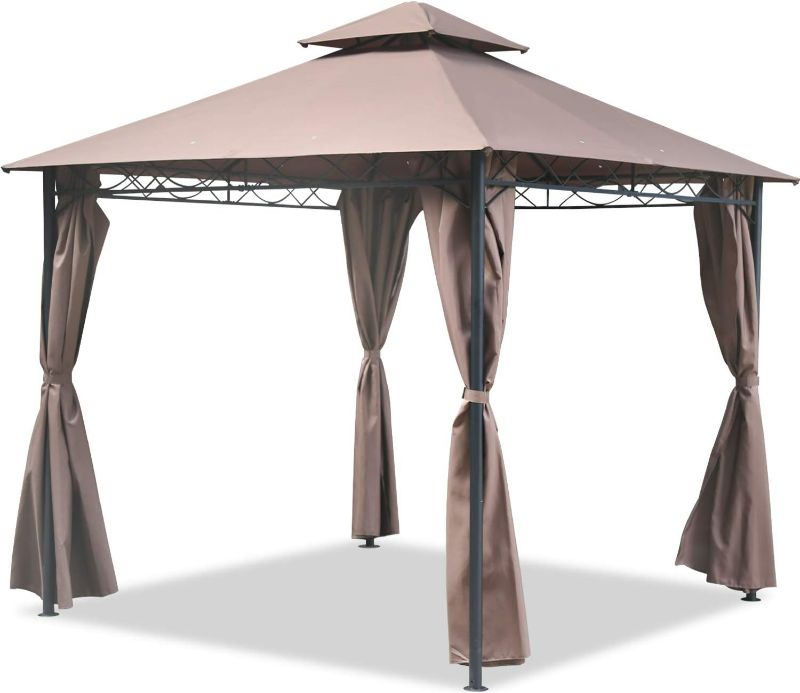 Photo 1 of Gazebo Canopy Tent 10' X 10' BBQ Outdoor Patio Grill Gazebo for Patios Large Garden Top Gazebo with Sidewall Party Tent
