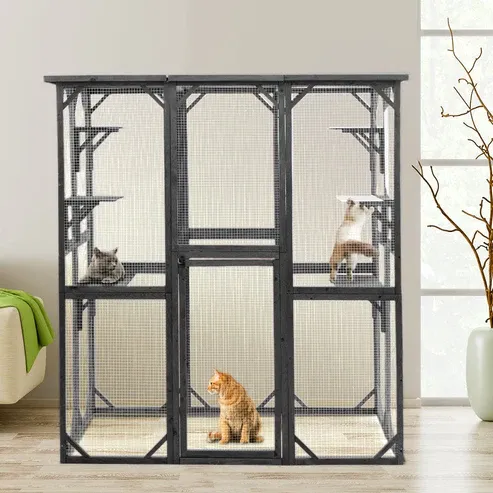 Photo 2 of Cat House Catio Enclosure with Wire Mesh PE1001GY
