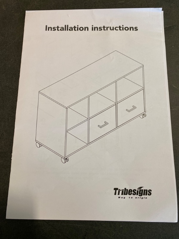 Photo 4 of Tribesigns 2-Drawer Lateral File Cabinets Legal Size, Large Vintage Mobile Filing Cabinet Printer Stand with Wheels and Open Storage Shelves for Study
