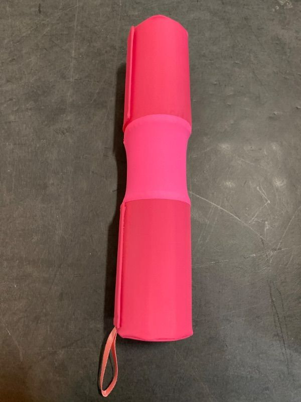 Photo 4 of Pink Barbell Pad for Squat, Hip Thrust - Perfect for Gym Workout Smith Machine Thruster Weightlifting - Relieves Neck and Shoulder Pain - Thick Foam Cushion
