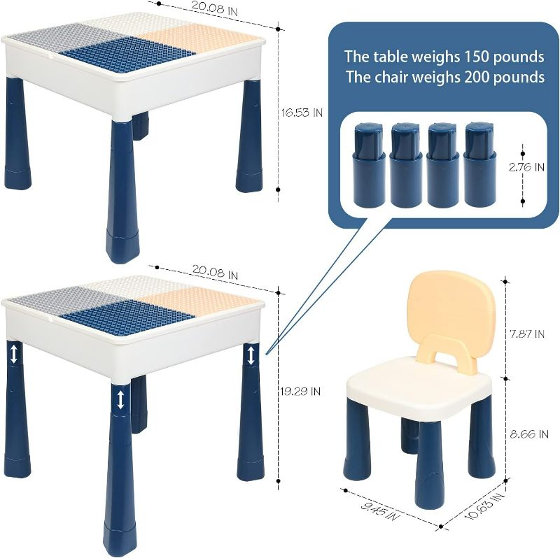 Photo 2 of GobiDex All-in-One Kids Table and Chairs Set with 100PCS Marble Run Preschool Classroom Must Haves Multi Activity Toddler Table Kids Building Blocks Toys for Kids Ages 3+ -  TABLE & CHAIRS SET
