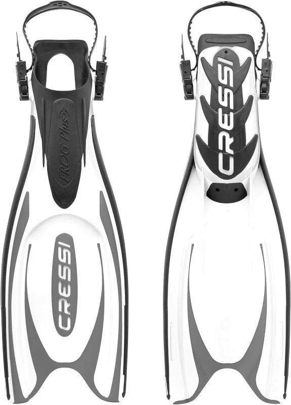 Photo 1 of Cressi Adult Powerful Efficient Open Heel Scuba Diving Fins | Frog Plus: made in Italy
