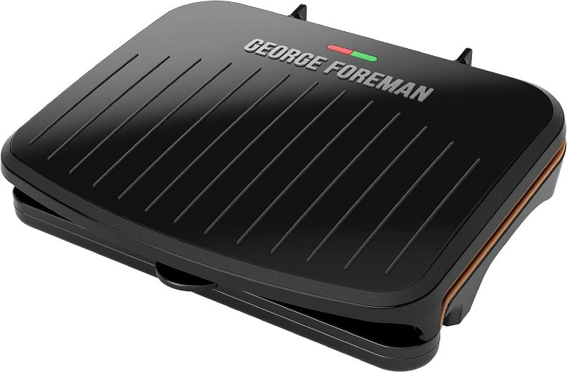 Photo 1 of George Foreman 5-Serving Classic Plate Electric Indoor Grill and Panini Press, Space Saving Design, Black
