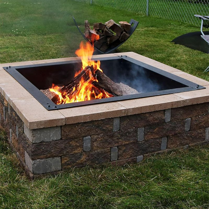 Photo 2 of Sunnydaze Steel Square Above-/In-Ground Fire Pit Insert - 36-Inch Outer Diameter (30-Inch Inner Diameter)
