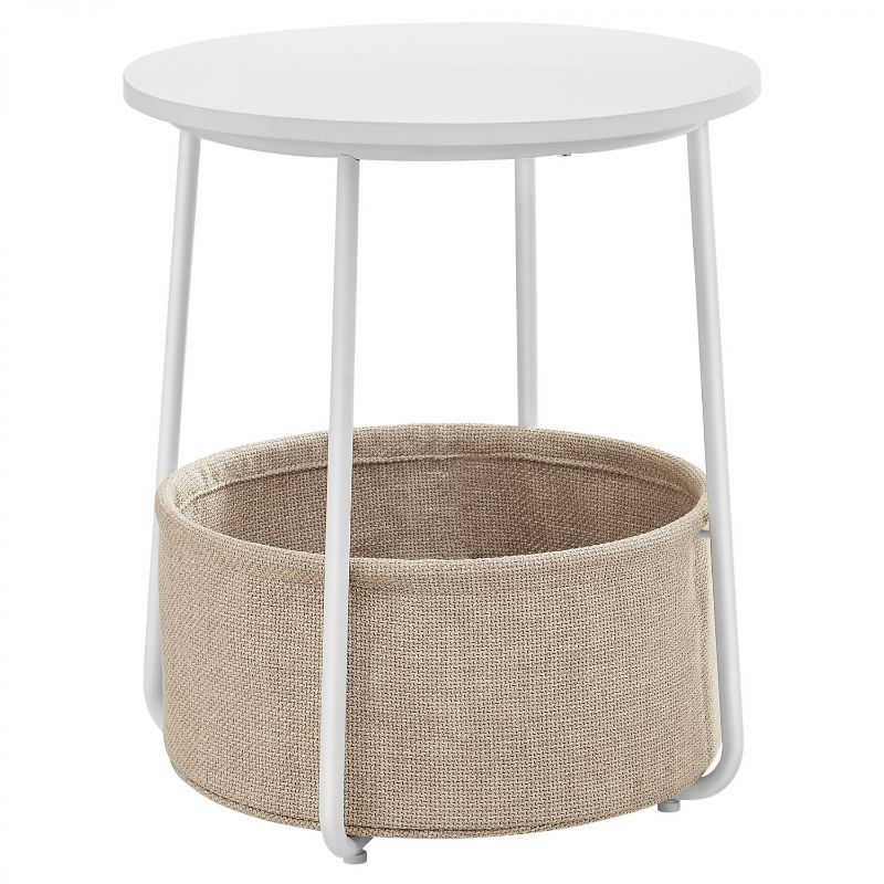 Photo 1 of Round Side Table With Storage Basket