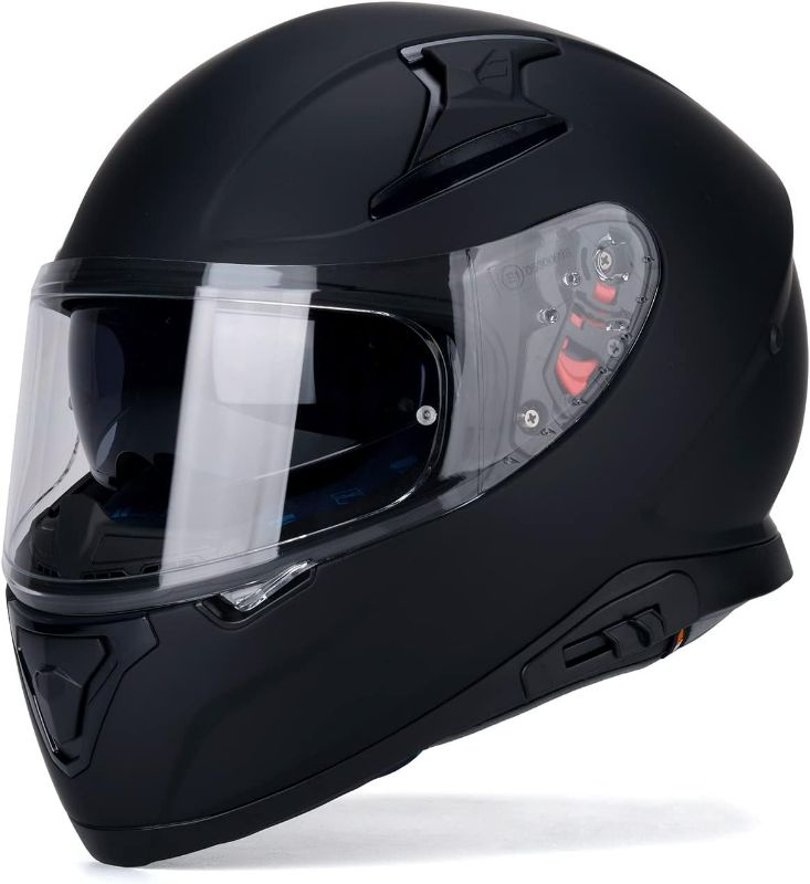 Photo 1 of DOT Approved HAX Full Face Motorcycle Helmet with Dual Rear Wing and Pinlock Ready - Lightweight and Durable Motorbike Street Bike Helmet for Adults
