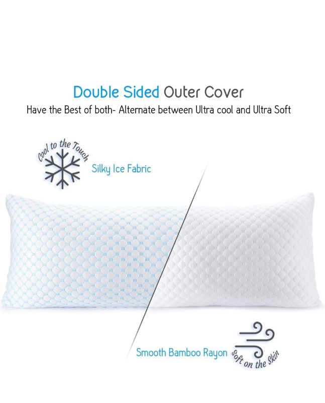 Photo 3 of Nestl Coolest Pillow Heat and Moisture Reducing Ice Silk and Gel Infused Memory Foam Pillow. Adjustable, Washable, Breathable 1 Pack