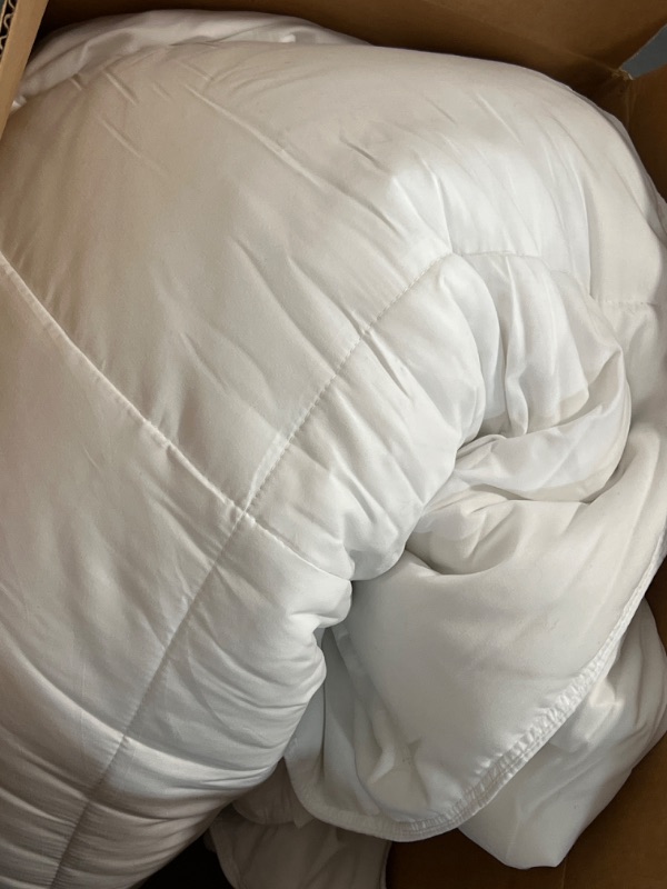 Photo 2 of 100% Cotton Full Duvet Insert, White Down Alternative Cotton Comforter, All Season Lightweight 6 Corner Tabs & Soft & Breathble & Noiseless
