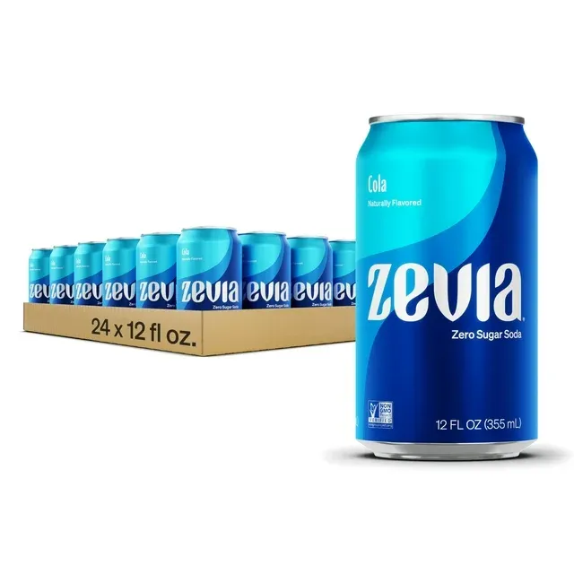 Photo 1 of Zevia Zero Sugar, 0 Calorie Cola Soda Pop, 12 fl oz, 24 Pack of Cans
