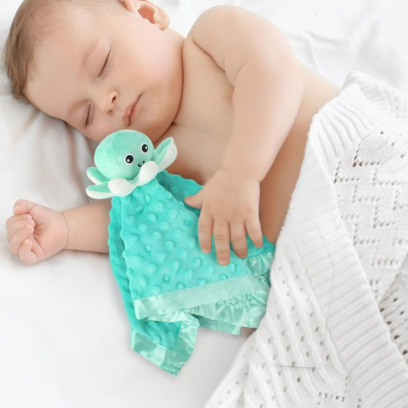Photo 2 of JARIFERR Baby Security Blanket Loveys for Baby Snuggle Toy Plush Octopus Stuffed Animal Baby Gifts for Girls and Boys Newborn
