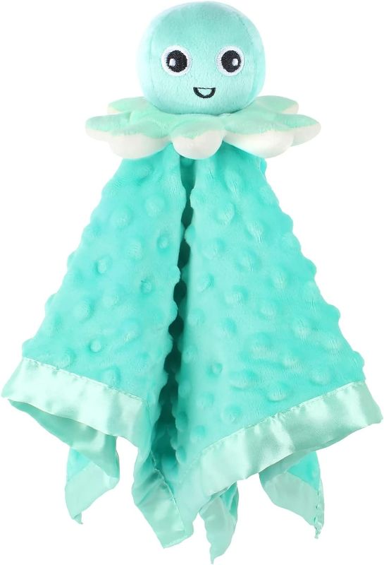 Photo 1 of JARIFERR Baby Security Blanket Loveys for Baby Snuggle Toy Plush Octopus Stuffed Animal Baby Gifts for Girls and Boys Newborn
