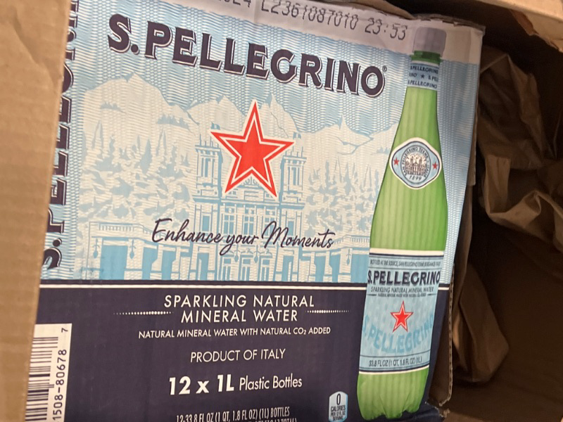 Photo 2 of S.Pellegrino Sparkling Natural Mineral Water, 33.8 fl oz. Plastic Bottles (Pack of 12) 33.81 Fl Oz (Pack of 12) Water