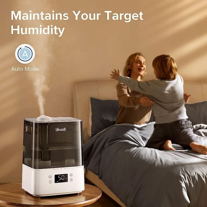 Photo 2 of ** FINAL SALE – SOLD AS IS **  LEVOIT Humidifiers for Bedroom Large Room Home, (6L) Cool Mist Top Fill Essential Oil Diffuser for Baby & Plants, Smart App & Voice Control, Rapid Humidification & Auto Mode - Quiet Sleep Mode, Gray
