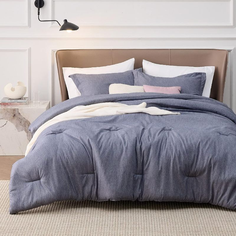Photo 1 of Bedsure California King Comforter Set Kids - Navy Cal King Size Comforter, Soft Bedding for All Seasons