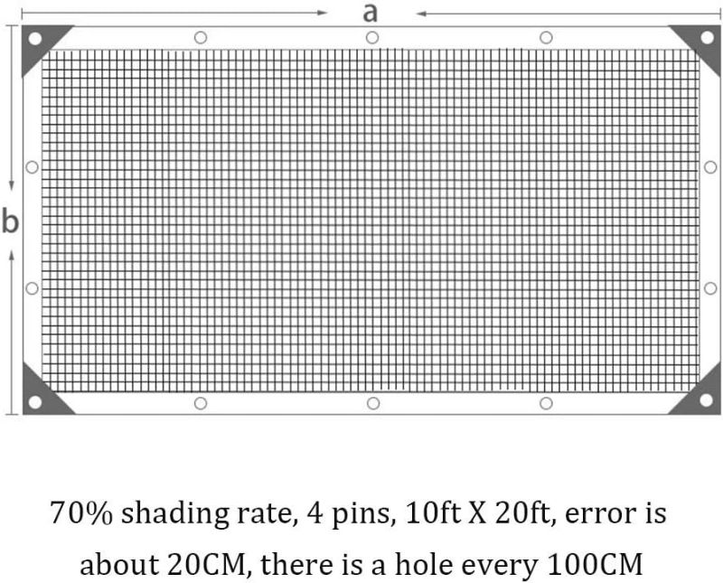 Photo 2 of winemana 70% Black Shade Cloth, 10 x 20 FT Durable Mesh Tarp with Grommets, Resistant Garden Sun Shade Netting with Taped Edge for Plant Cover, Greenhouse, Patio, Tomatoes, Chicken Coop, Barn Kennel

