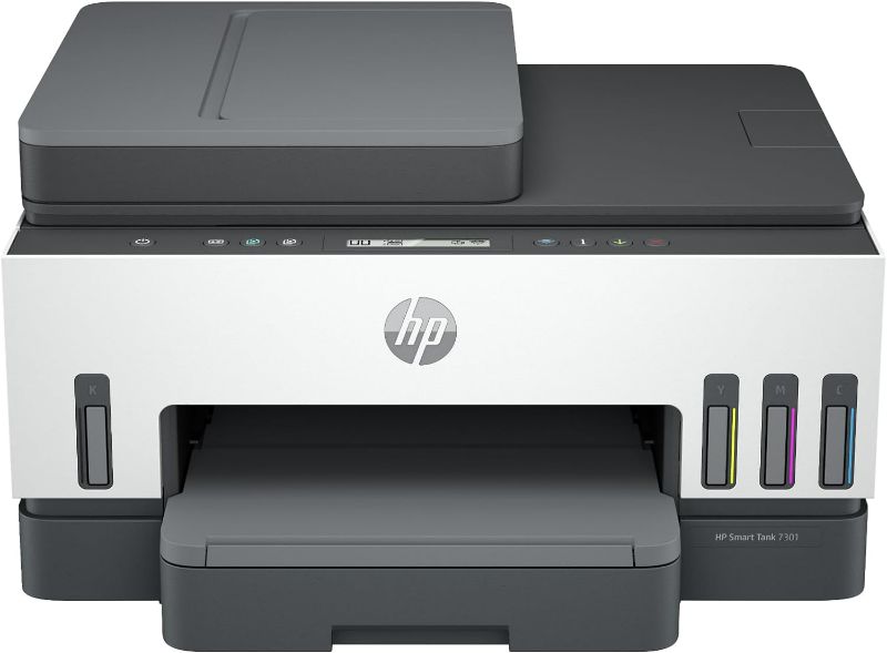 Photo 1 of HP Smart -Tank 7301 Wireless All-in-One Cartridge-free Ink Printer, up to 2 years of ink included, mobile print, scan, copy, automatic document feeder (28B70A), Gray
