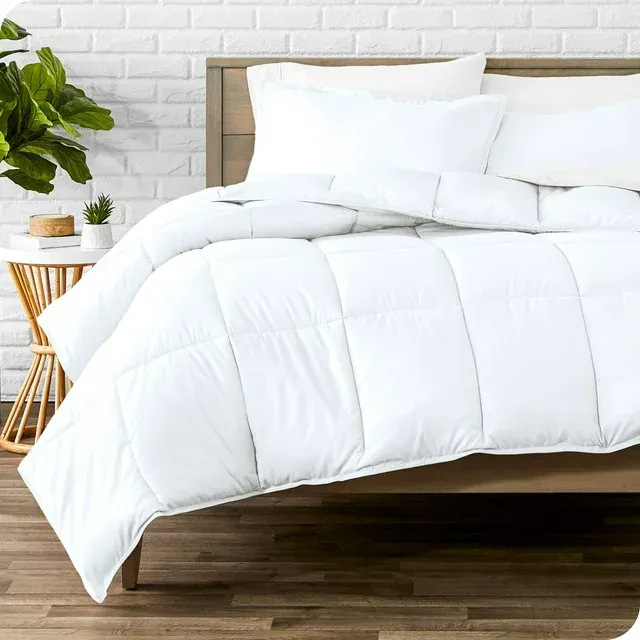Photo 1 of Queen Down Feather Thin White Comforter Set