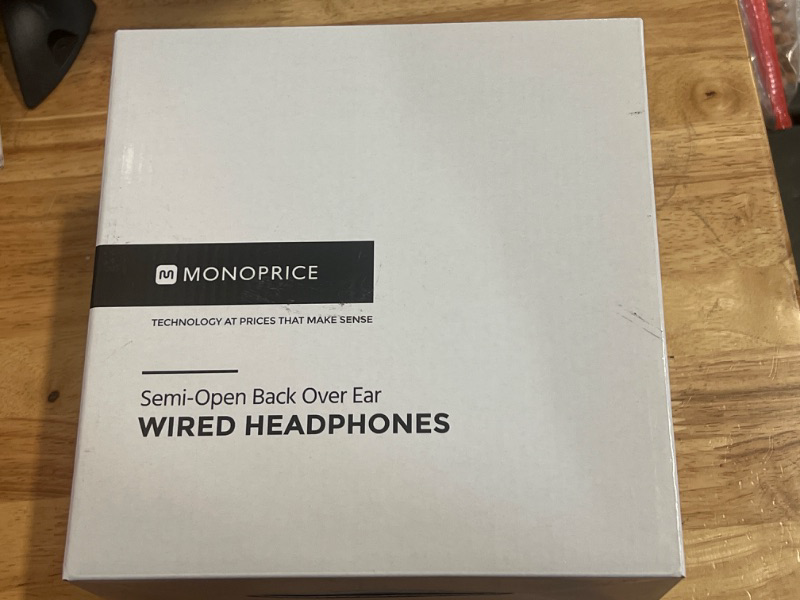 Photo 2 of Monoprice Semi-Open Over Ear Wired Headphones, Low Deep Bass, Comfortable Headphones for Kids Teens Adults, for Smartphone, Computer, Laptop,Black
