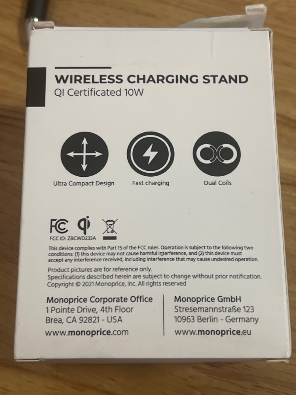 Photo 5 of Fast Wireless Charger,NANAMI Qi Certified Wireless Charging Stand Compatible iPhone 15/15 Pro/15 Plus/15 Pro Max/14/14 Pro/13/12/11,Samsung Galaxy S23/S22/S21/S20/Note 20 Ultra and Qi-Enabled Phone

