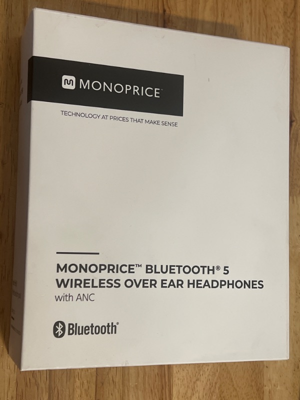 Photo 3 of Monoprice BT-250ANC Bluetooth Wireless Over Ear Headphones with Active Noise Cancelling (ANC) Lightweight and Comfortable, 2?Hour Charge Time,Black
