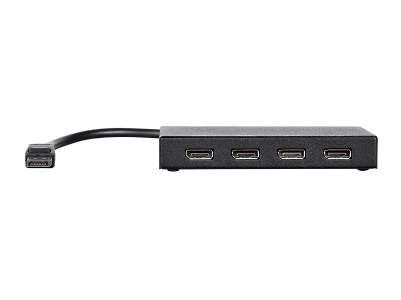 Photo 2 of Monoprice 4-Port DisplayPort 1.2 to DisplayPort Multi-Stream Transport (MST) Hub, DP to DP Black