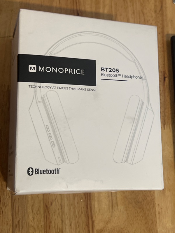 Photo 2 of Monoprice BT-205 Bluetooth 5.0 Over Ear Headphone, Built-in Microphone, 8Hrs Playtime, Lightweight, Foldable, 40mm Drivers, For Home, Work and Travel
