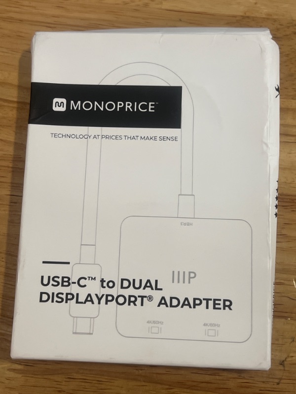 Photo 3 of Monoprice USB-C to Dual 4K DisplayPort Adapter (Dual 4K@60Hz) Compatible with Thunderbolt 3 Devices with Windows and MacOS