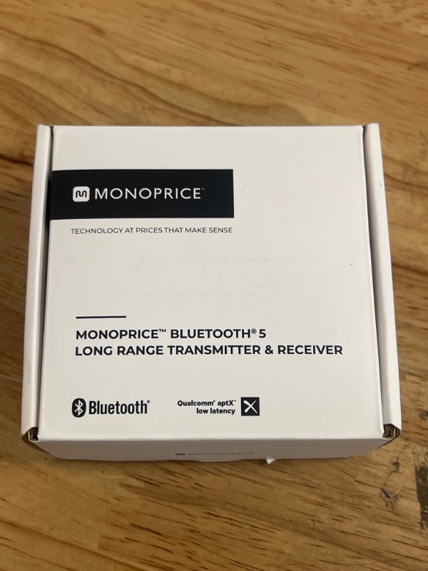 Photo 3 of Monoprice Bluetooth 5 Long Range Transmitter and Receiver - with AptX HD and AptX Low Latency, SBC, AAC, Up to 32 Feet (10 Meters) Toslink/Optical, 3.5mm Aux, Up to 25 Hours of Audio Playback
