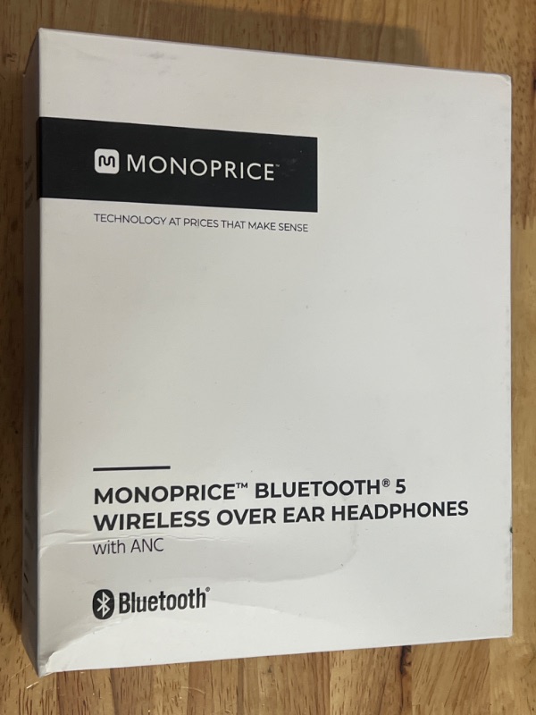 Photo 2 of Monoprice BT-250ANC Bluetooth Wireless Over Ear Headphones with Active Noise Cancelling (ANC) Lightweight and Comfortable, 2?Hour Charge Time,Black