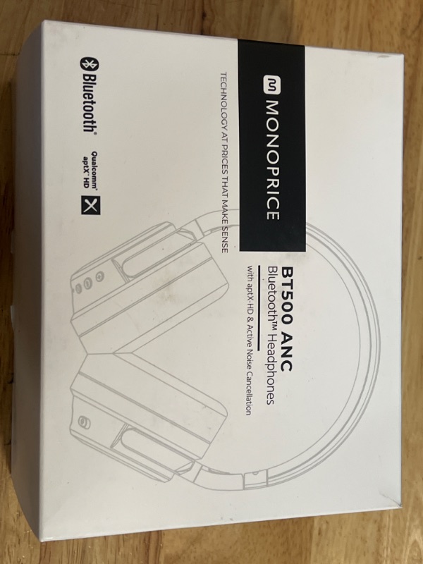 Photo 2 of Monoprice BT-500ANC Bluetooth with aptX-HD, Google Assistant, Wireless Over Ear Headphones with Hybrid Active Noise Cancelling (ANC)