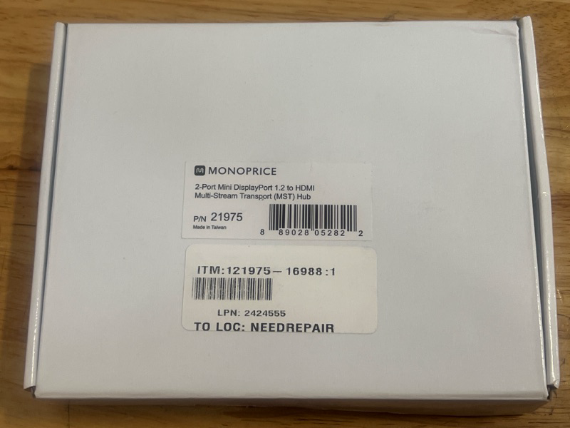 Photo 3 of Monoprice 2-Port Mini DisplayPort 1.2 to HDMI Multi-Stream Transport (MST) Hub, Mini DP to HDMI,Black