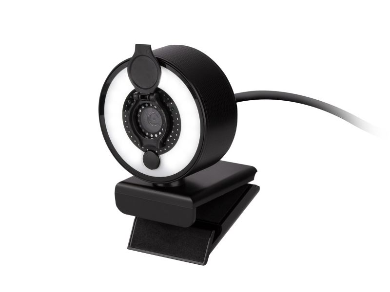 Photo 1 of Monoprice 2K USB Webcam Online Web Meeting Camera with LED Light Ring and Lens Cover
