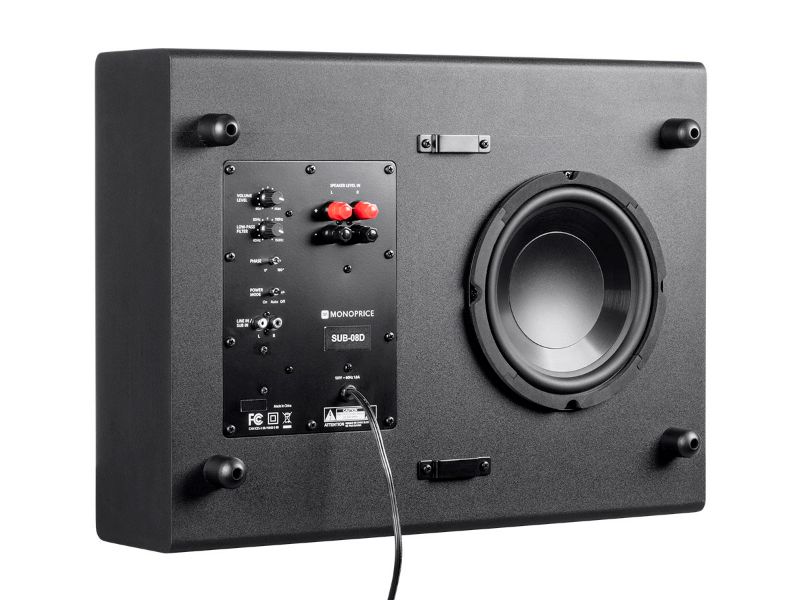 Photo 1 of Monoprice SSW-8, 100 Watt Powered Slim 8 inch Subwoofer - Black