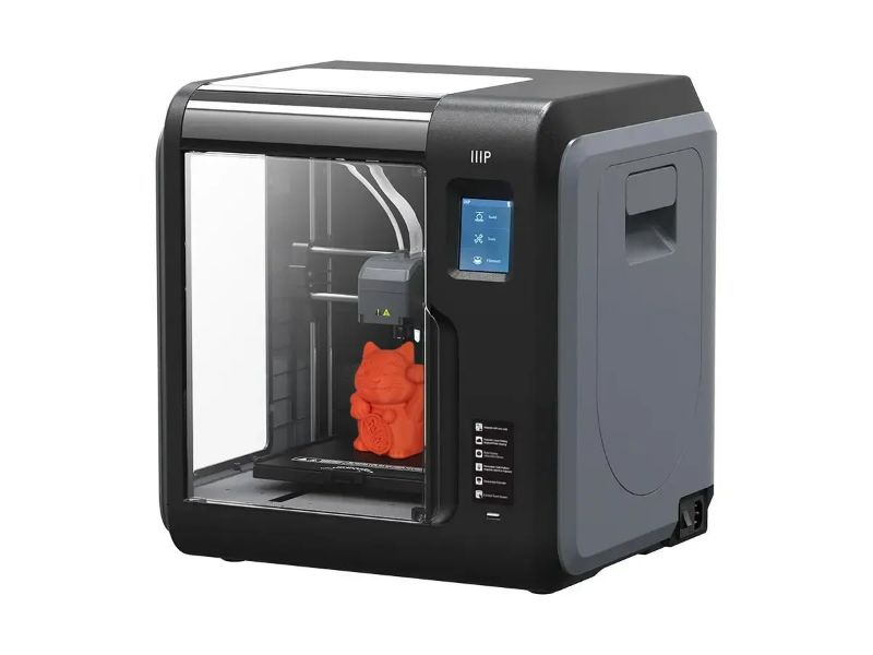 Photo 1 of Monoprice Voxel 3D Printer - Black/Gray with Removable Heated Build Plate (150 x 150 x 150 mm) Fully Enclosed, Touch Screen, 4Gb And Wi-Fi, Large (133820) Red spindal included