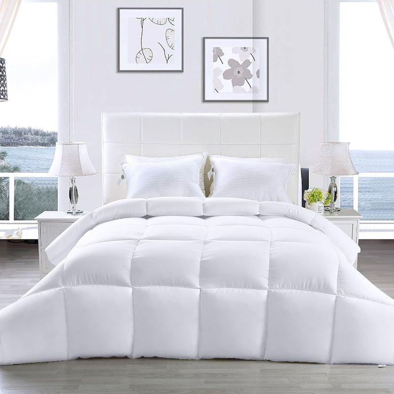 Photo 2 of Utopia Bedding Comforter - All Season Comforters Queen Size - Plush Siliconized Fiberfill - White Bed Comforter - Box Stitched
