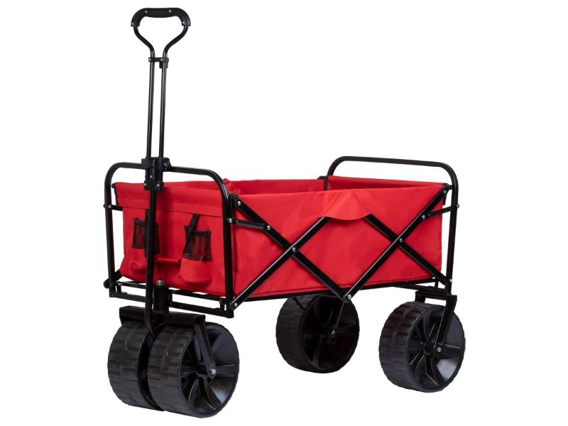 Photo 1 of Pure Outdoor by Monoprice Heavy Duty All Terrain Collapsible Outdoor Wagon, Red
