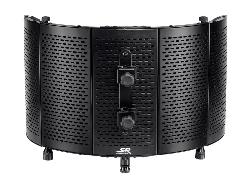 Photo 2 of Stage Right by Monoprice Large 23.5" Microphone Isolation Shield with Metal Frame and Acoustic Absorption Foam
