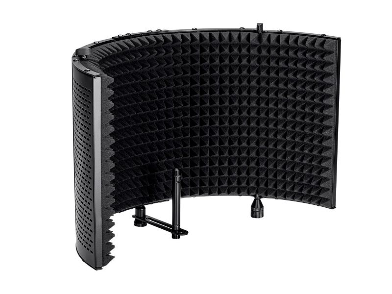 Photo 1 of Stage Right by Monoprice Large 23.5" Microphone Isolation Shield with Metal Frame and Acoustic Absorption Foam
