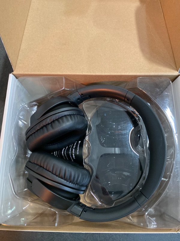 Photo 3 of Monoprice BT-600ANC Bluetooth Over Ear Headphones with Active Noise Cancelling (ANC), Qualcomm aptX HD Audio, AAC, Touch Controls, Ambient Mode, 40hr Playtime, Carrying Case, Multi-Pairing

