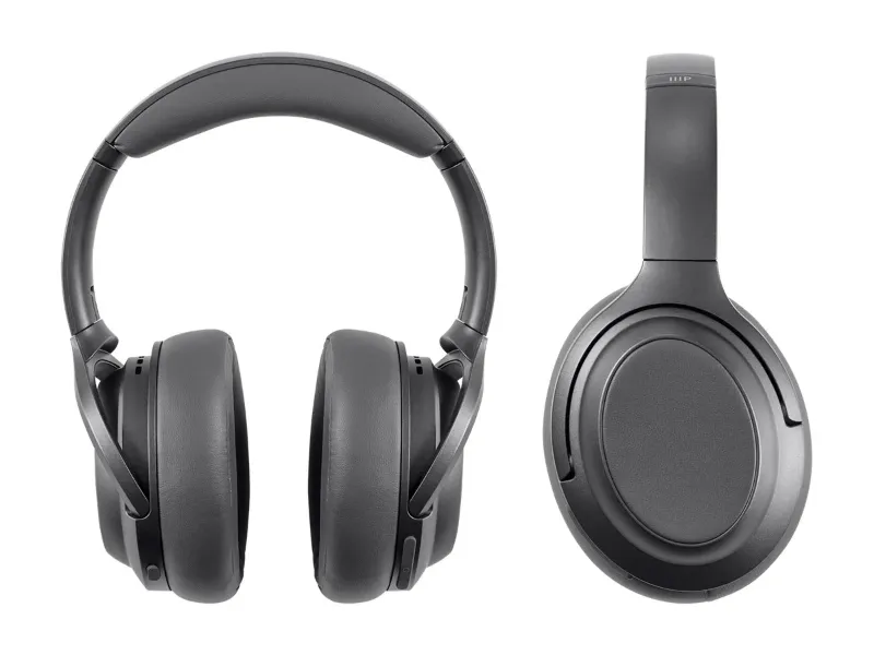 Photo 2 of Monoprice BT-600ANC Bluetooth Over Ear Headphones with Active Noise Cancelling (ANC), Qualcomm aptX HD Audio, AAC, Touch Controls, Ambient Mode, 40hr Playtime, Carrying Case, Multi-Pairing
