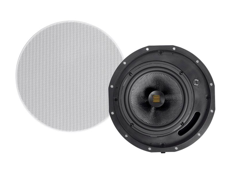 Photo 1 of Monoprice Amber Ceiling Speakers 8-inch 2-way Carbon Fiber with Ribbon Tweeter (pair)