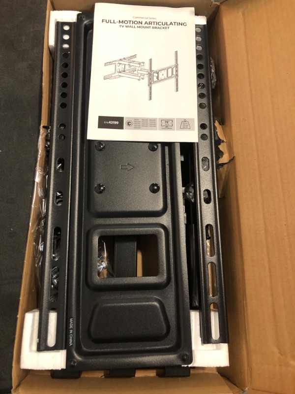 Photo 2 of Monoprice Commercial Full Motion TV Wall Mount Bracket For 32" To 70" TVs up to 88lbs, Max VESA 400x400, Fits Curved Screens