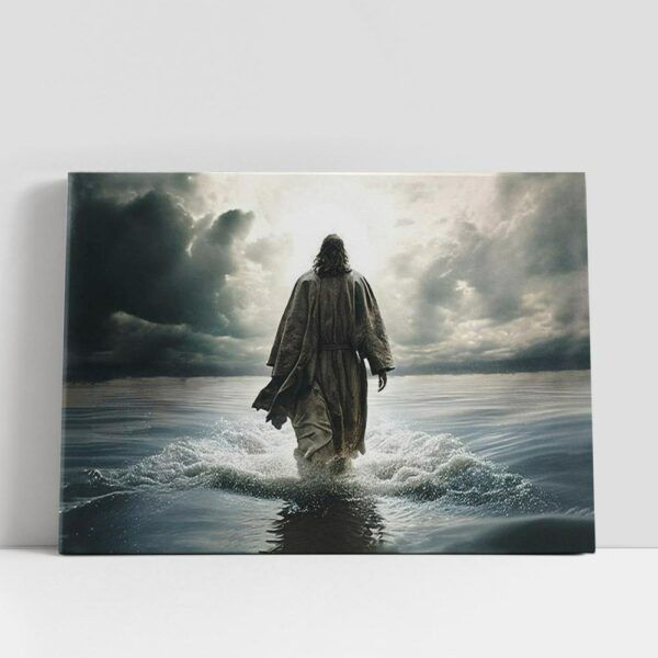 Photo 1 of Christian Canvas Wall Art, Jesus Walking Water Canvas Prints, Christian Gifts Home Decor, Christian Canvas Art