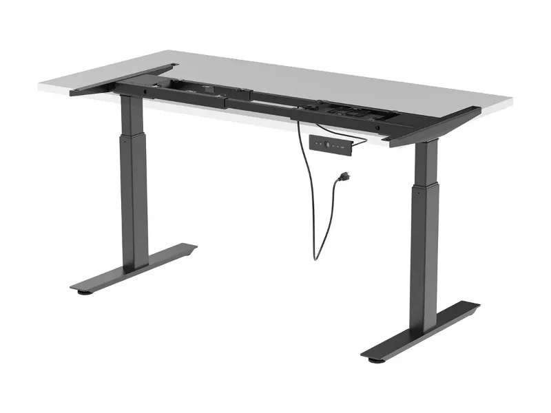 Photo 1 of Monoprice Height Adjustable Dual Motor Easy Assembly Fold-Out Sit-Stand Desk Frame