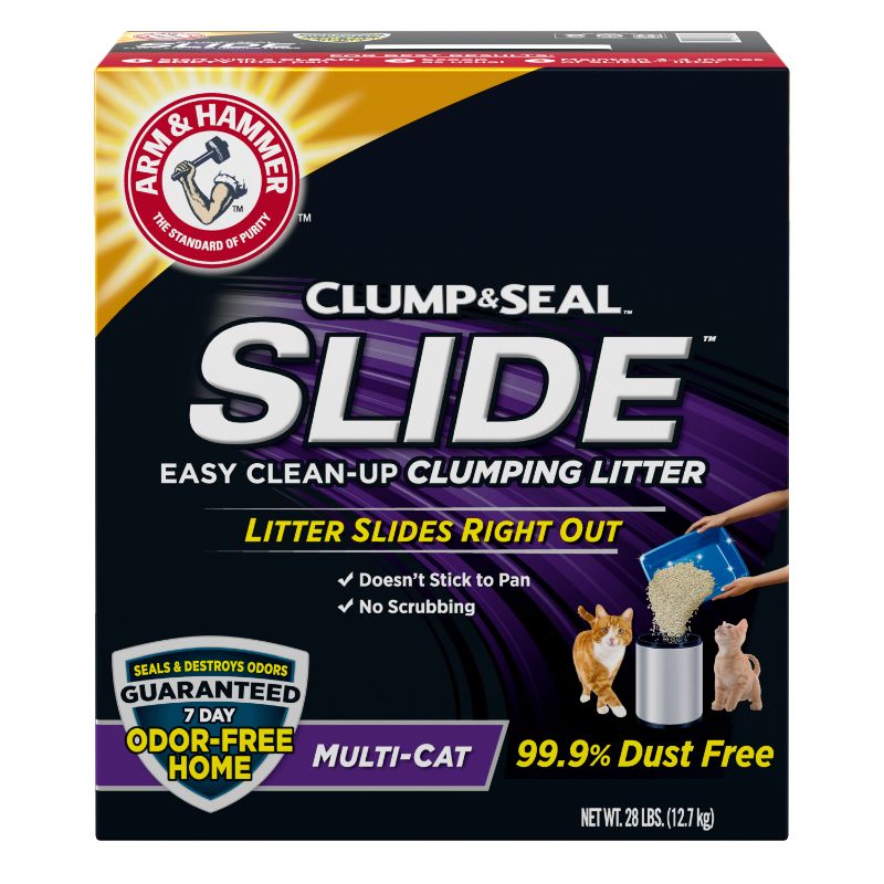 Photo 1 of Arm & Hammer SLIDE Easy Clean-Up Multi-Cat Clumping Cat Litter, 28lb