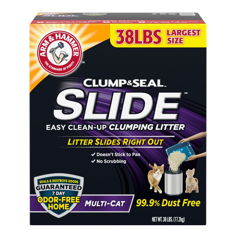 Photo 1 of Arm & Hammer SLIDE Easy Clean-Up Multi-Cat Clumping Cat Litter, 38lb