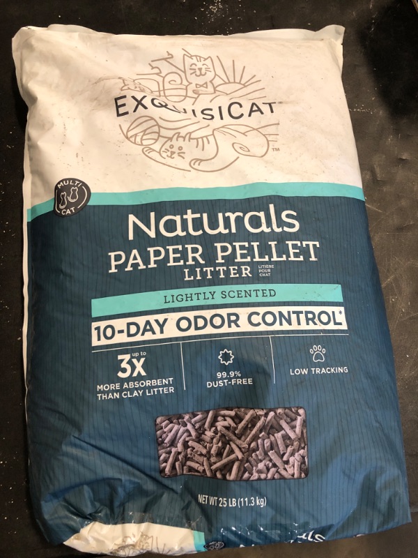Photo 2 of ExquisiCat Naturals Multi-Cat Paper Pellet Cat Litter - Unscented, Low Dust, Low Tracking, Natural